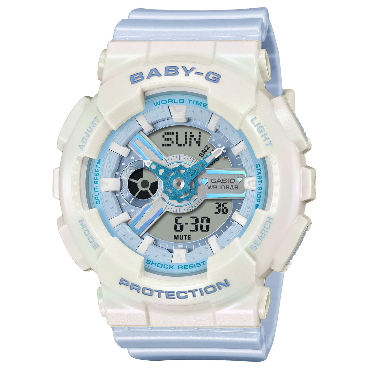 Casio Baby-G BA-110PD-2A Damenuhr Weiß Blau