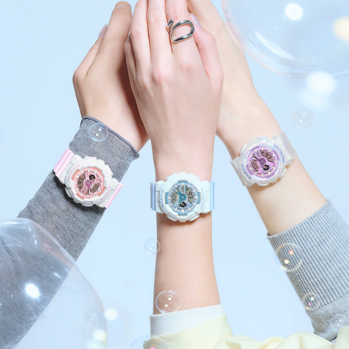 Casio Baby-G BA-110PD-2A Damenuhr Weiß Blau