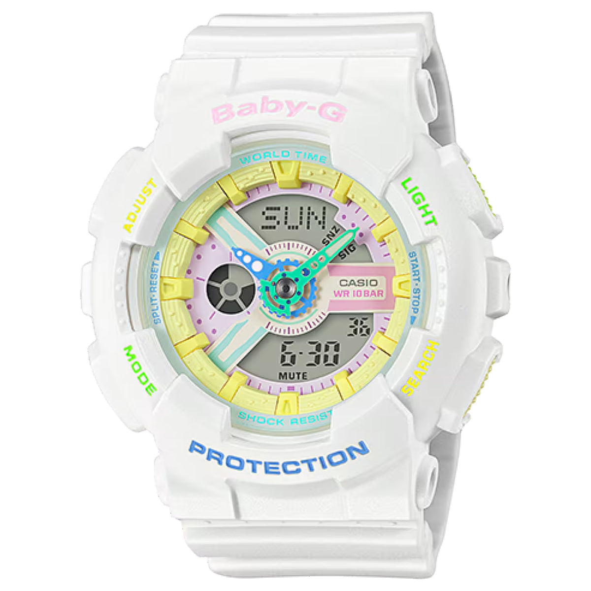 Casio Baby-G BA-110TM-7A Damenuhr Weiß Mehrfarbig