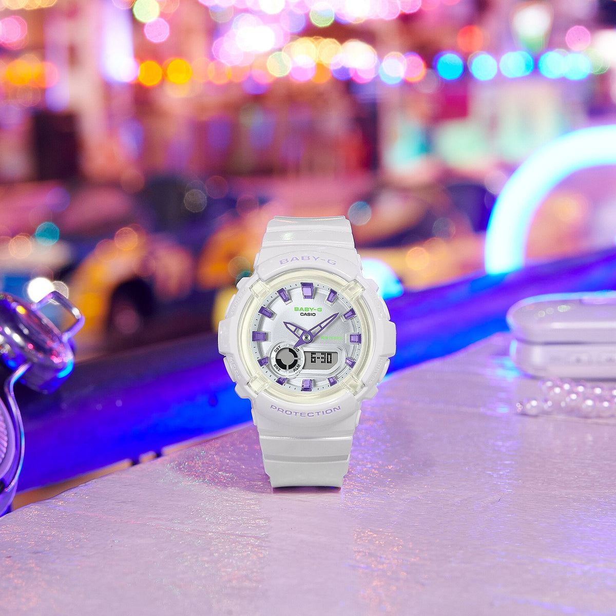 Casio Baby-G BGA-280DN-7A Damenuhr Weiß Violett
