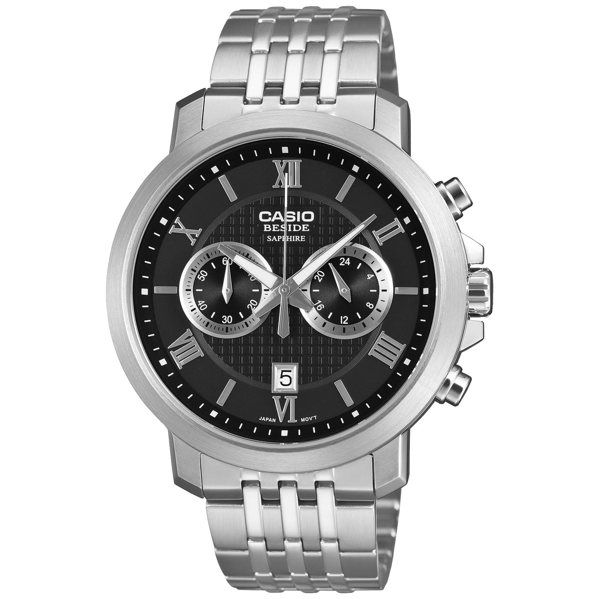 Casio Beside BMS-500D-1A Men's Black Analog Chronograph Watch