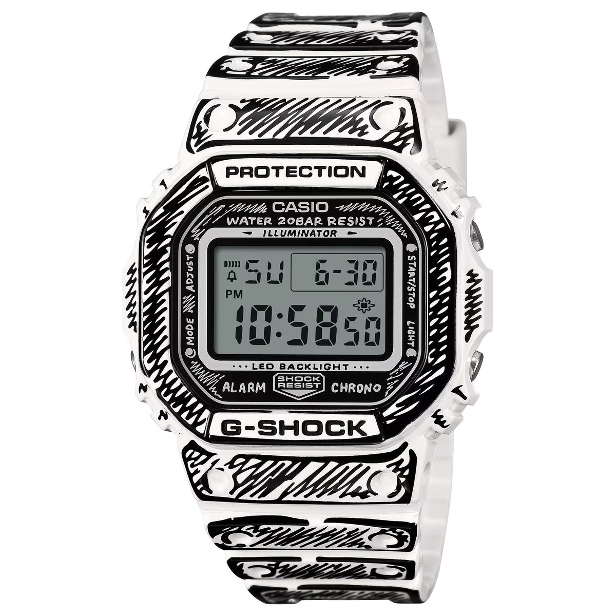 Casio G-Shock Uhr DW-5600JV-7 Herren Weiß Schwarz Joshua Vides