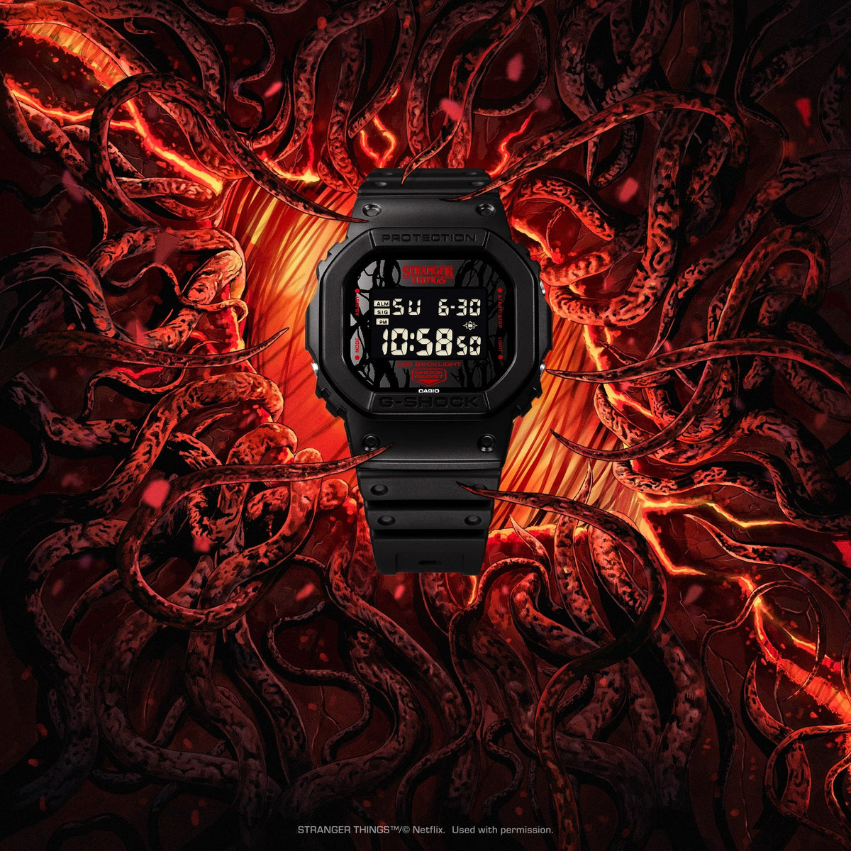Casio G-Shock DW-5600STT-1 Herrenuhr Schwarz Stranger Things