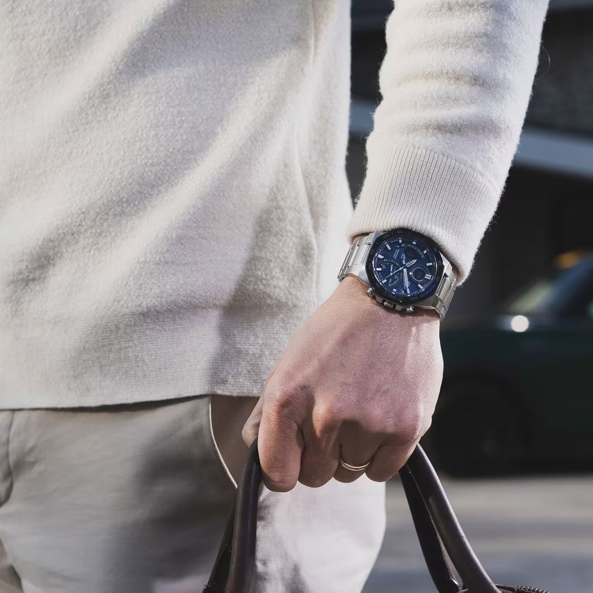 Montre Casio Edifice ECB-950DB-2A Homme Argenté Bleu