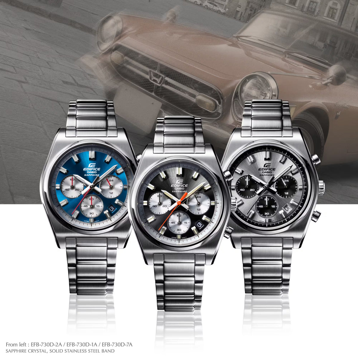Casio Edifice EFB-730D-1A Herrenuhr Silber Schwarz