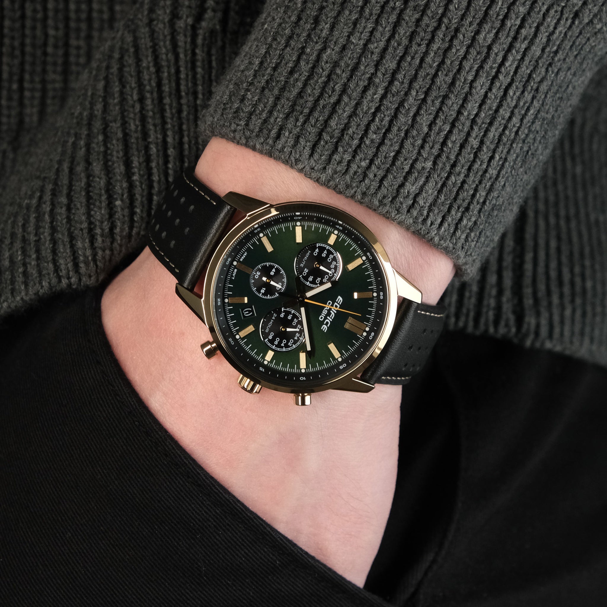 Montre Casio Edifice EFR-575CL-3A Homme Doré Vert