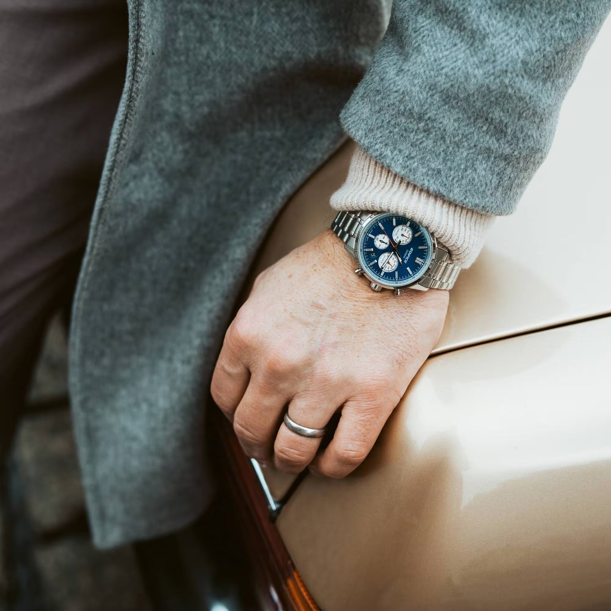 Montre Casio Edifice EFR-575D-2A Homme Argenté Bleu