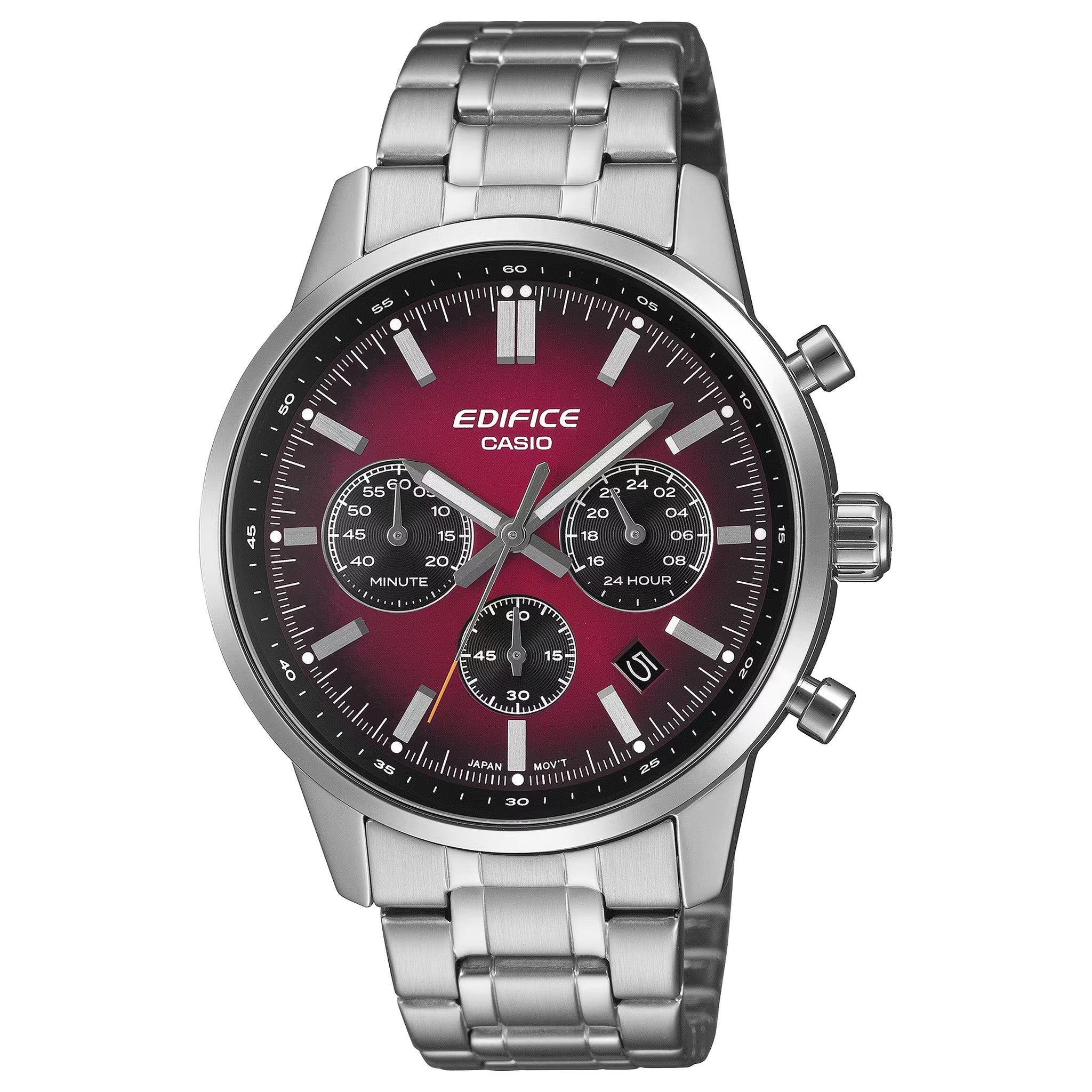 Montre Casio Edifice EFR-575D-4A Homme Argenté Rouge