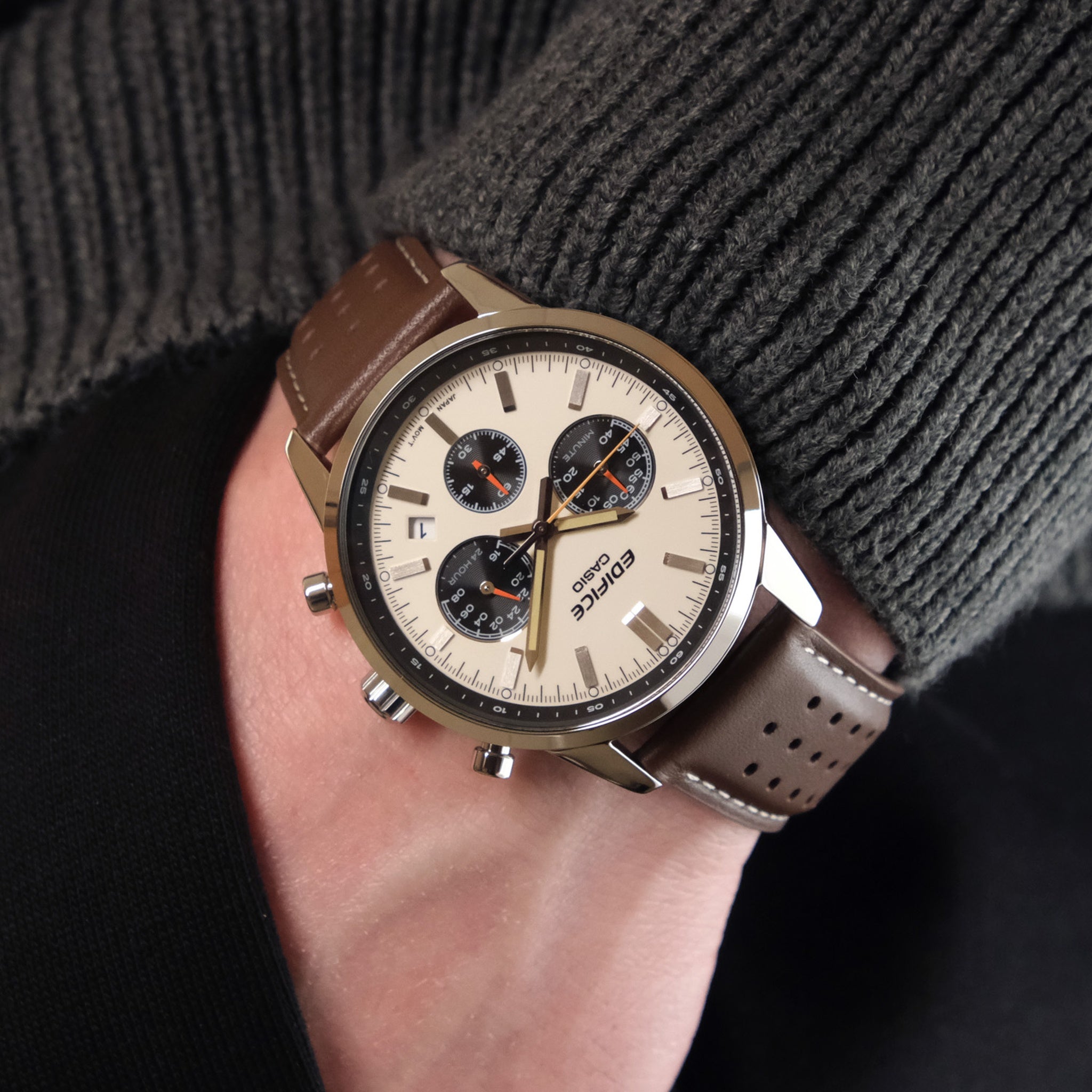 Montre Casio Edifice EFR-575L-7A Homme Marron Beige