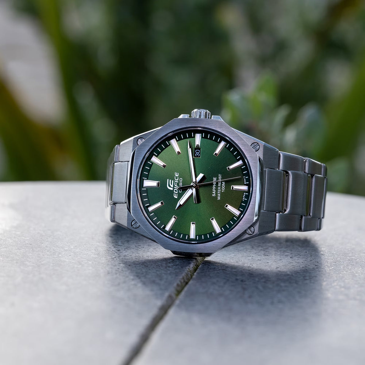 Casio Edifice EFR-S108D-3A Herrenuhr Silber Grün
