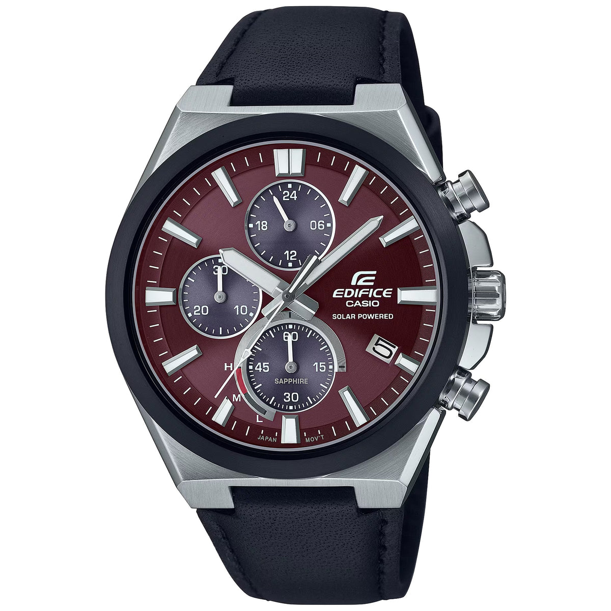 Montre Casio Edifice EFS-S630BL-5AV Chronographe Solaire Cuir Rouge Homme