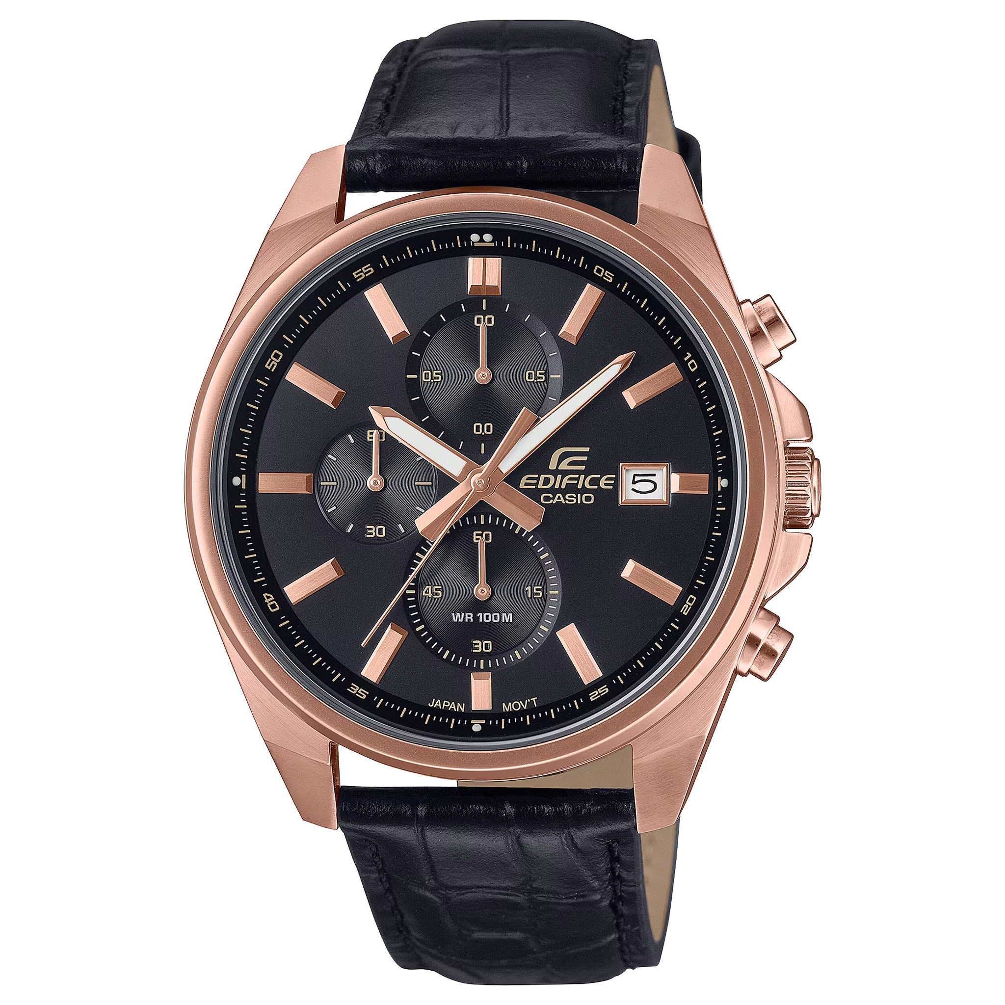 Casio Edifice EFV-610ECL-1A Herrenuhr Schwarz Roségold