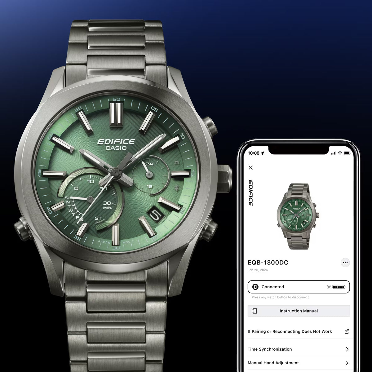 Montre Casio Edifice EQB-1300DC-3A Solaire Vert