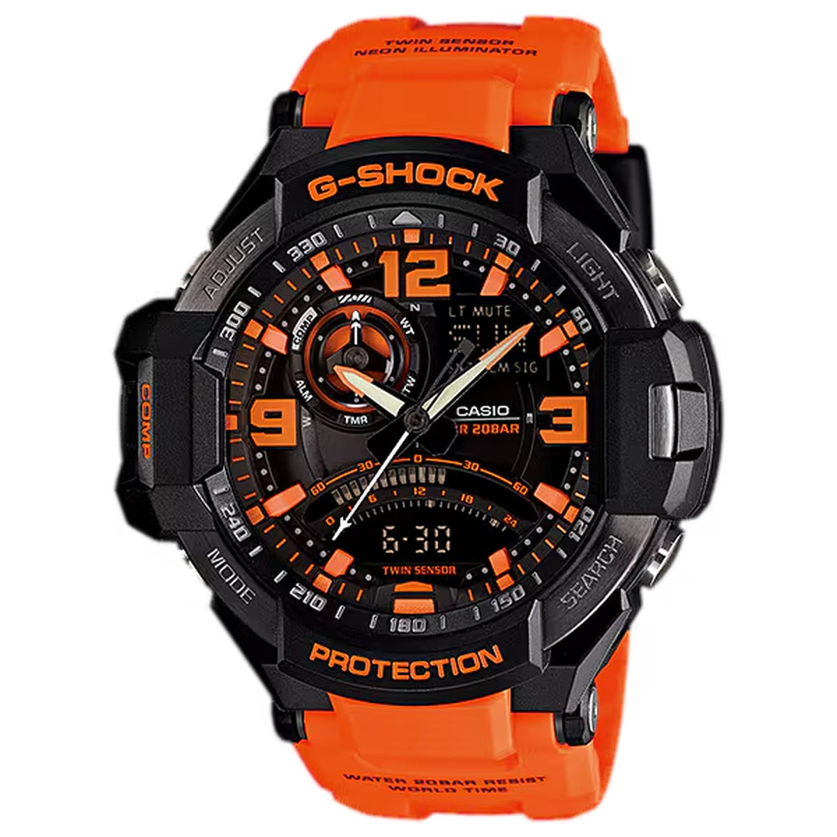 Casio G-Shock GA-1000-4A Herrenuhr Schwarz Orange