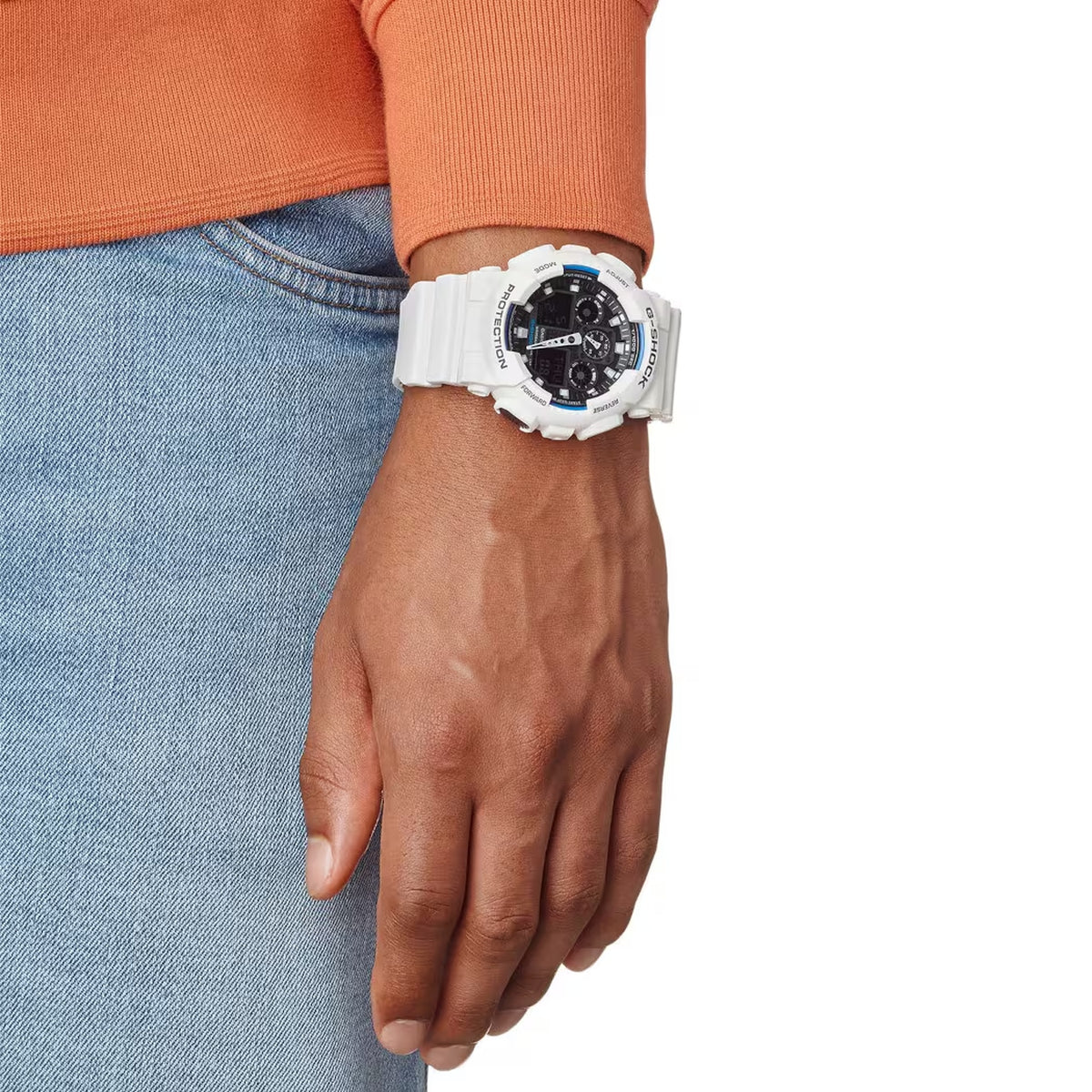 Casio G-Shock GA-100B-7A Herrenuhr Weiß Schwarz
