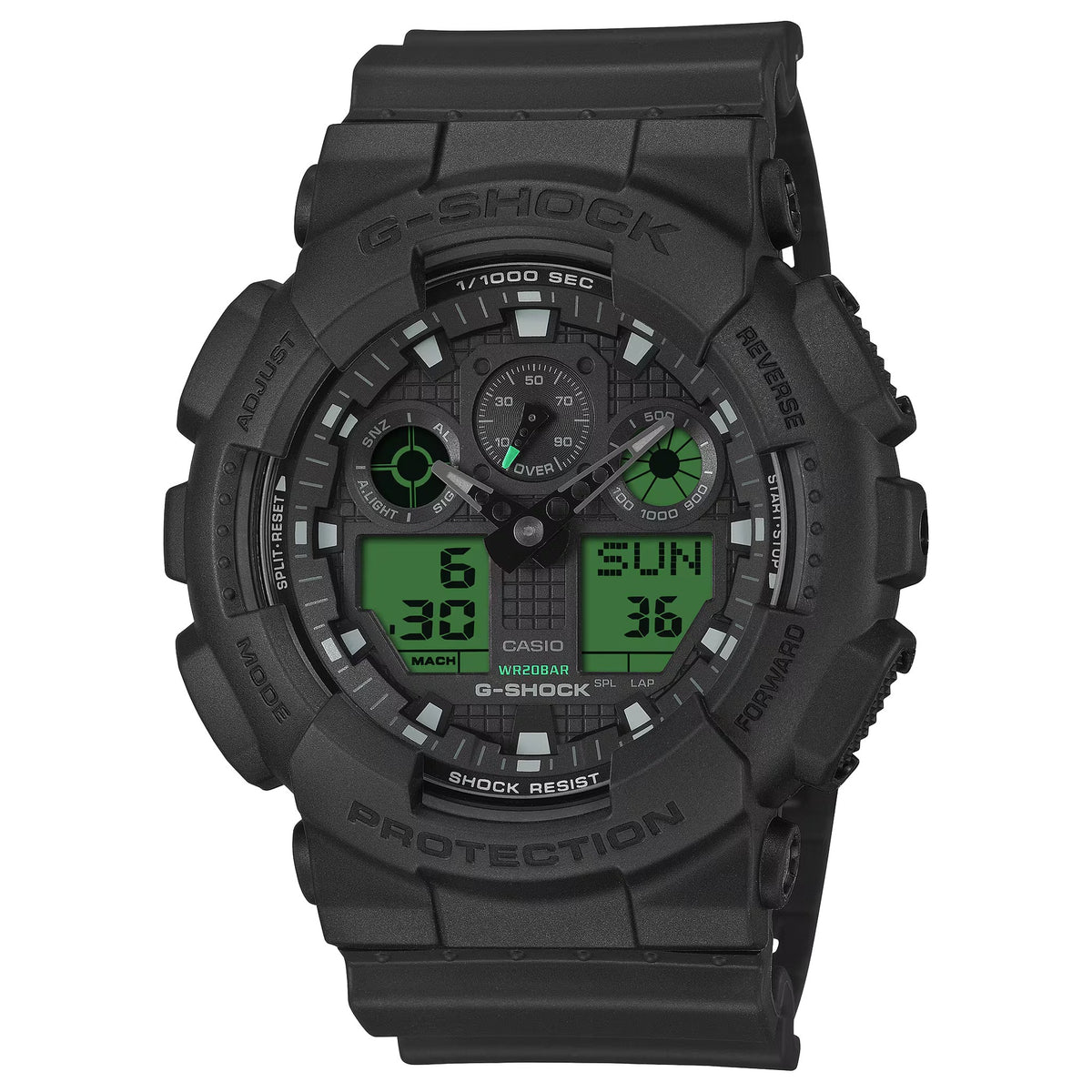 Montre Casio G-Shock GA-100BEG-1A Homme Noir Vert