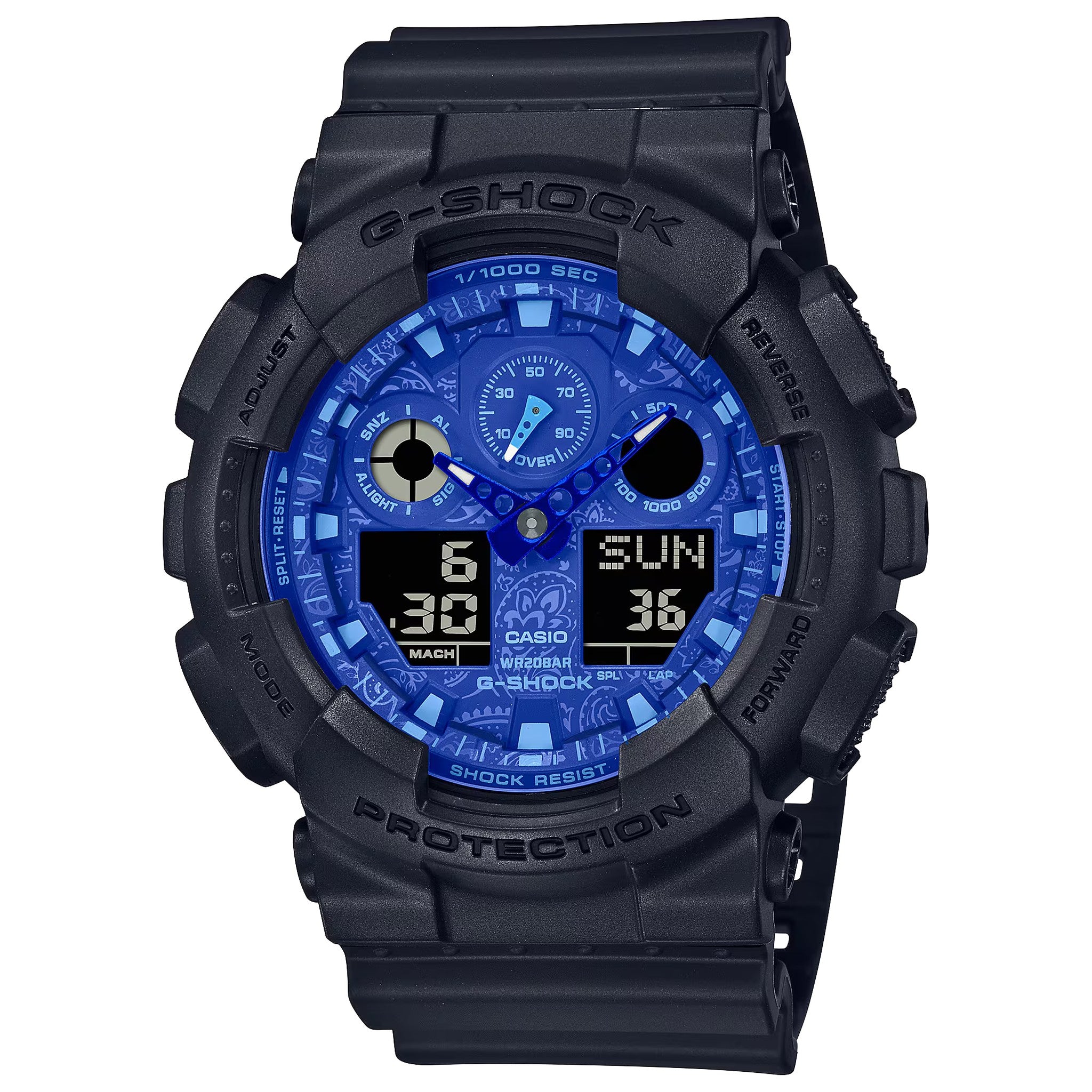 Casio G-Shock GA-100BP-1A Herrenuhr Schwarz Blau