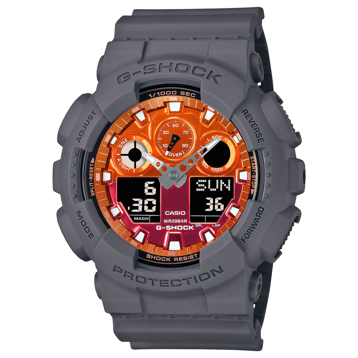 Casio G-Shock GA-100FL-8A Herrenuhr Grau Orange