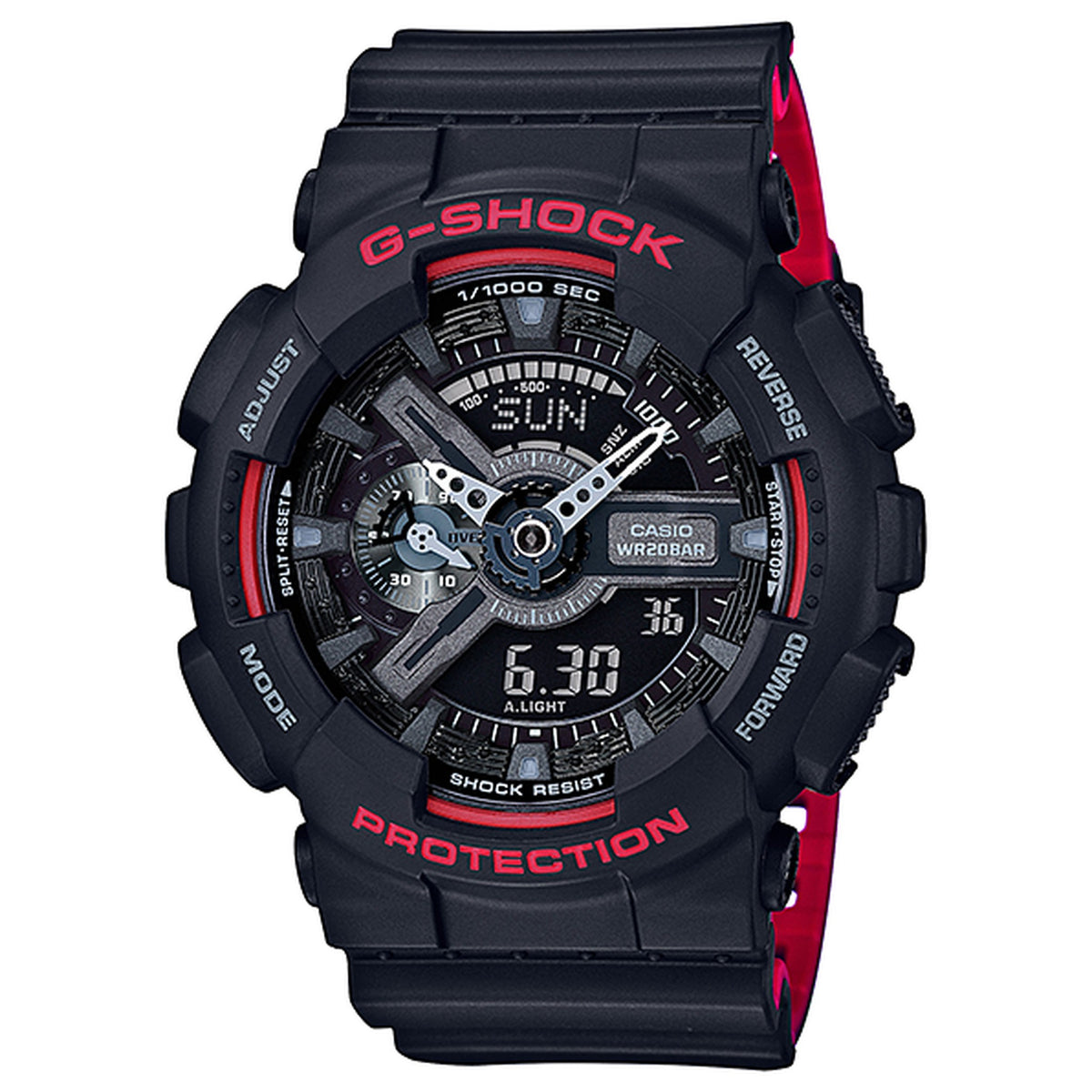 Casio G-Shock GA-110HR-1A Herrenuhr Schwarz Rot