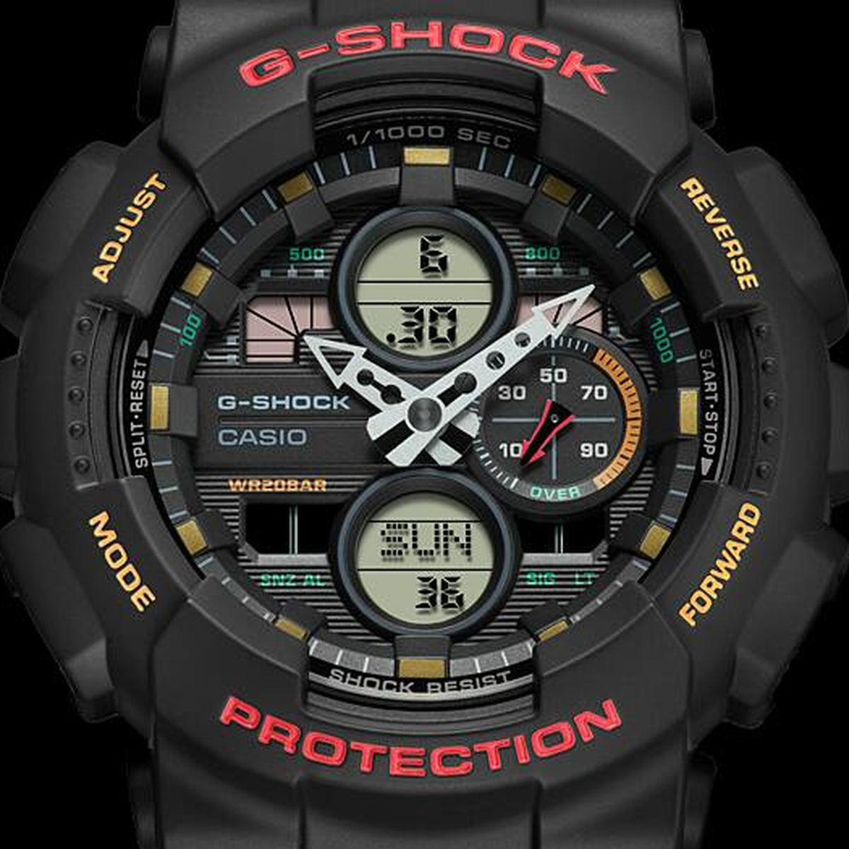 Casio G-Shock GA-140-1A4 Herrenuhr Schwarz