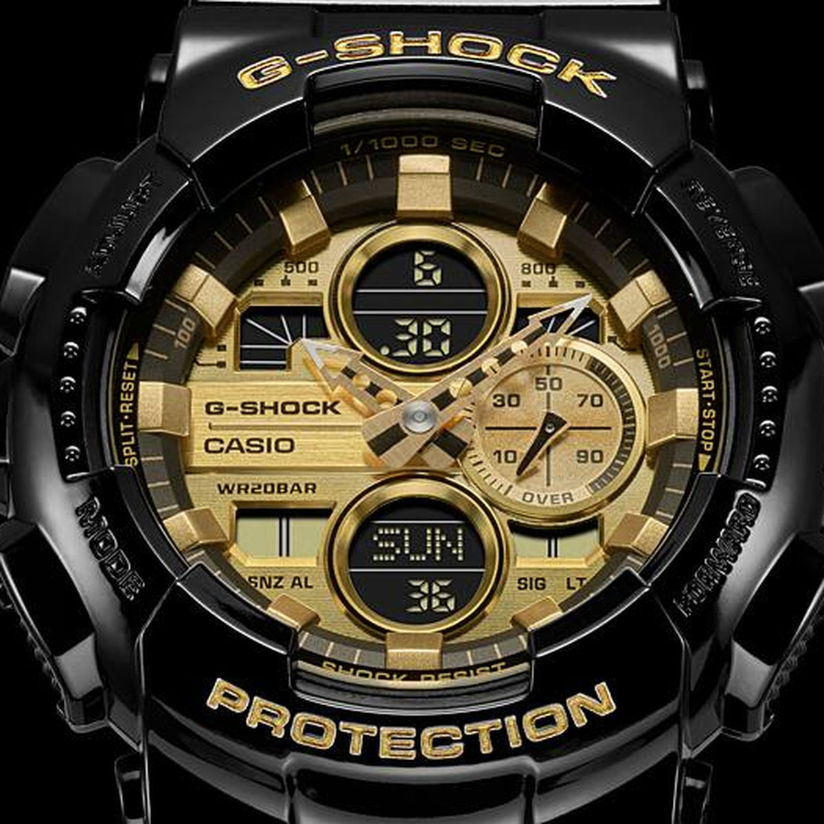 Casio G-Shock GA-140GB-1A1 Herrenuhr Schwarz Gold