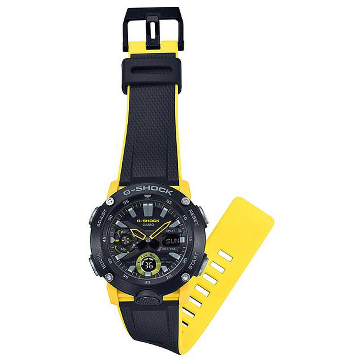 Casio G-Shock GA-2000-1A9 Herrenuhr Schwarz Gelb