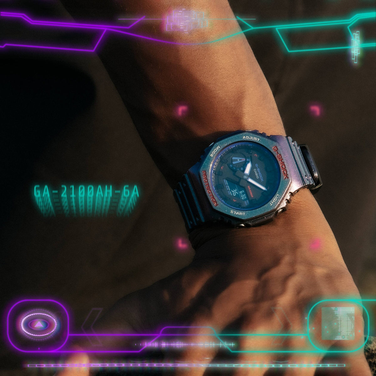 Casio G-Shock GA-2100AH-6A Herrenuhr Violett