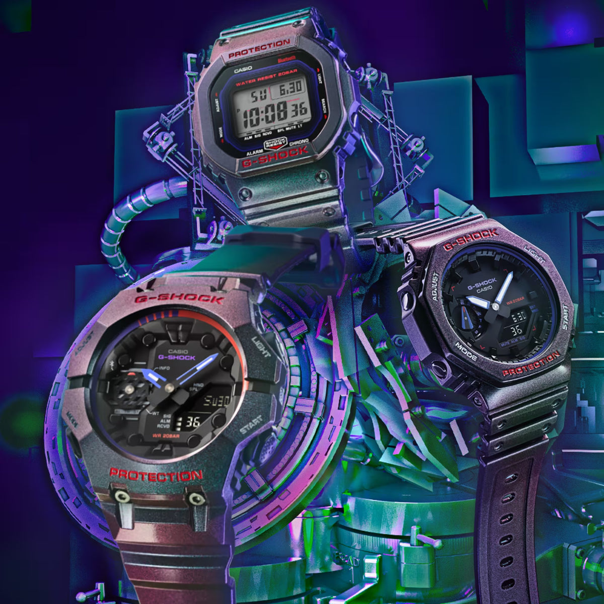 Casio G-Shock GA-2100AH-6A Herrenuhr Violett