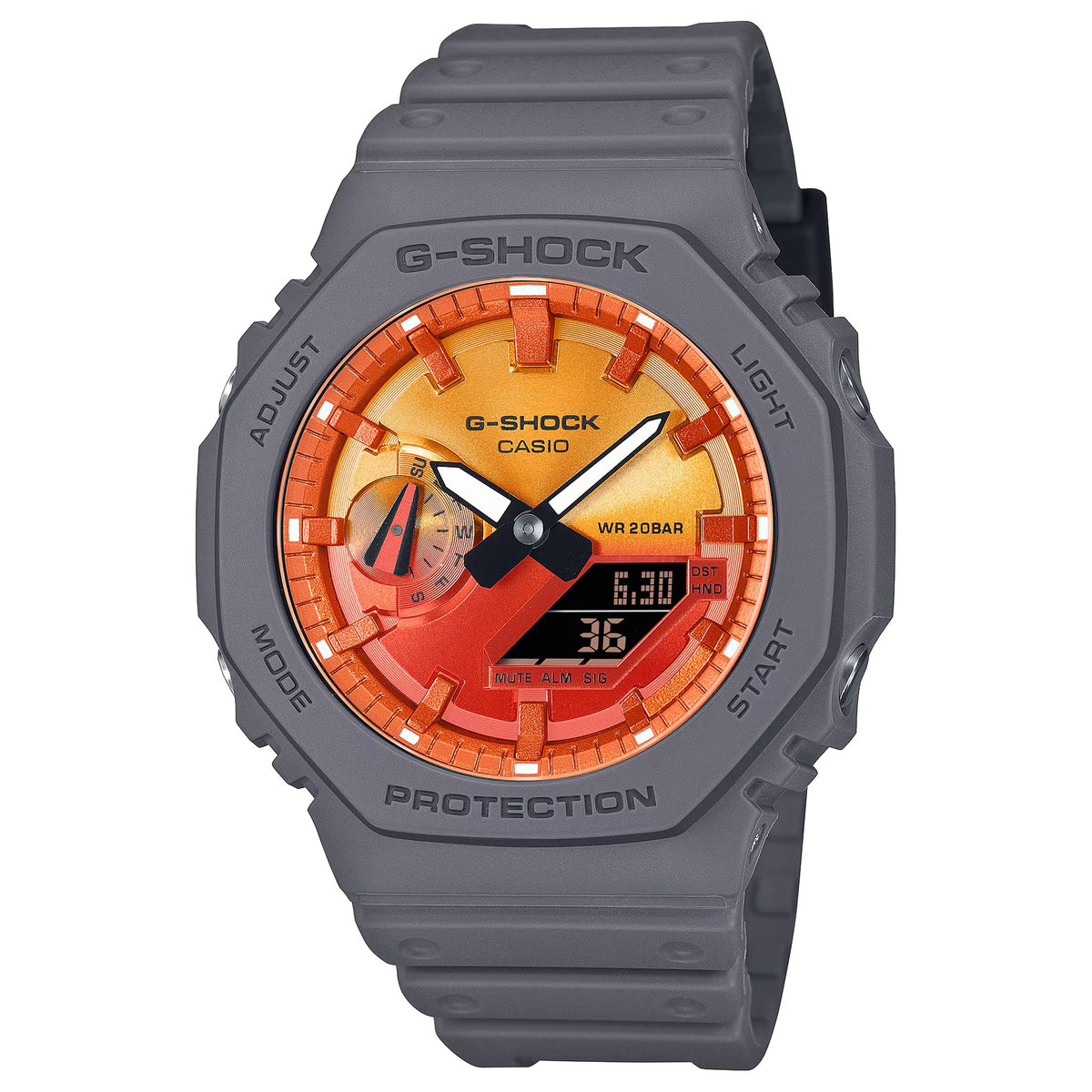Casio G-Shock GA-2100FL-8A Herrenuhr Grau Orange
