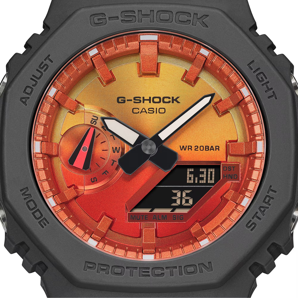 Casio G-Shock GA-2100FL-8A Herrenuhr Grau Orange