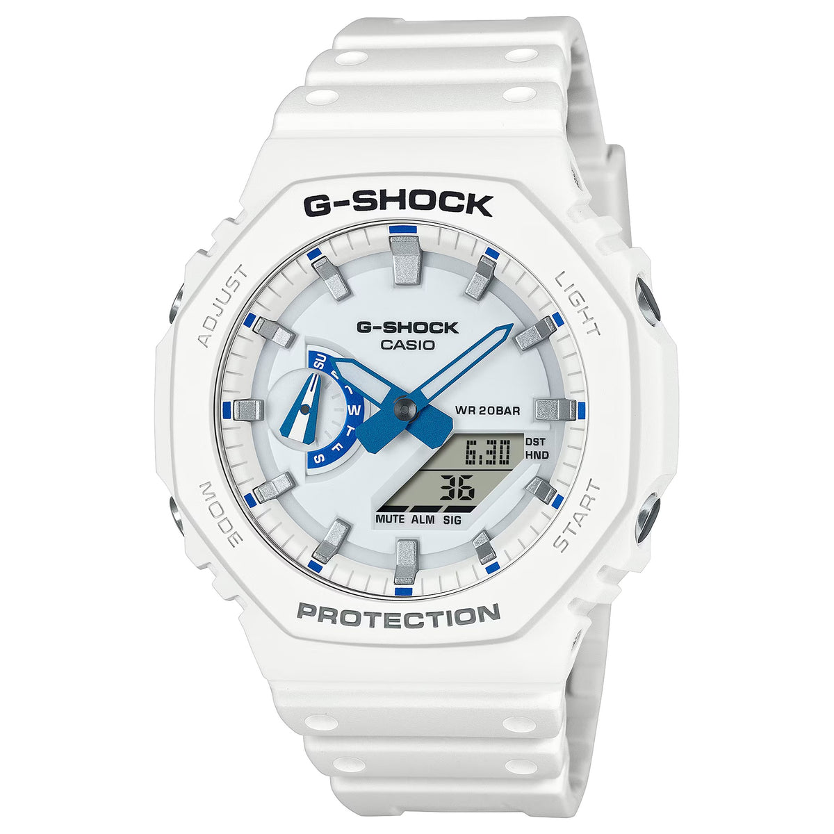 Casio G-Shock GA-2100HDS-7A Men's Watch White Blue