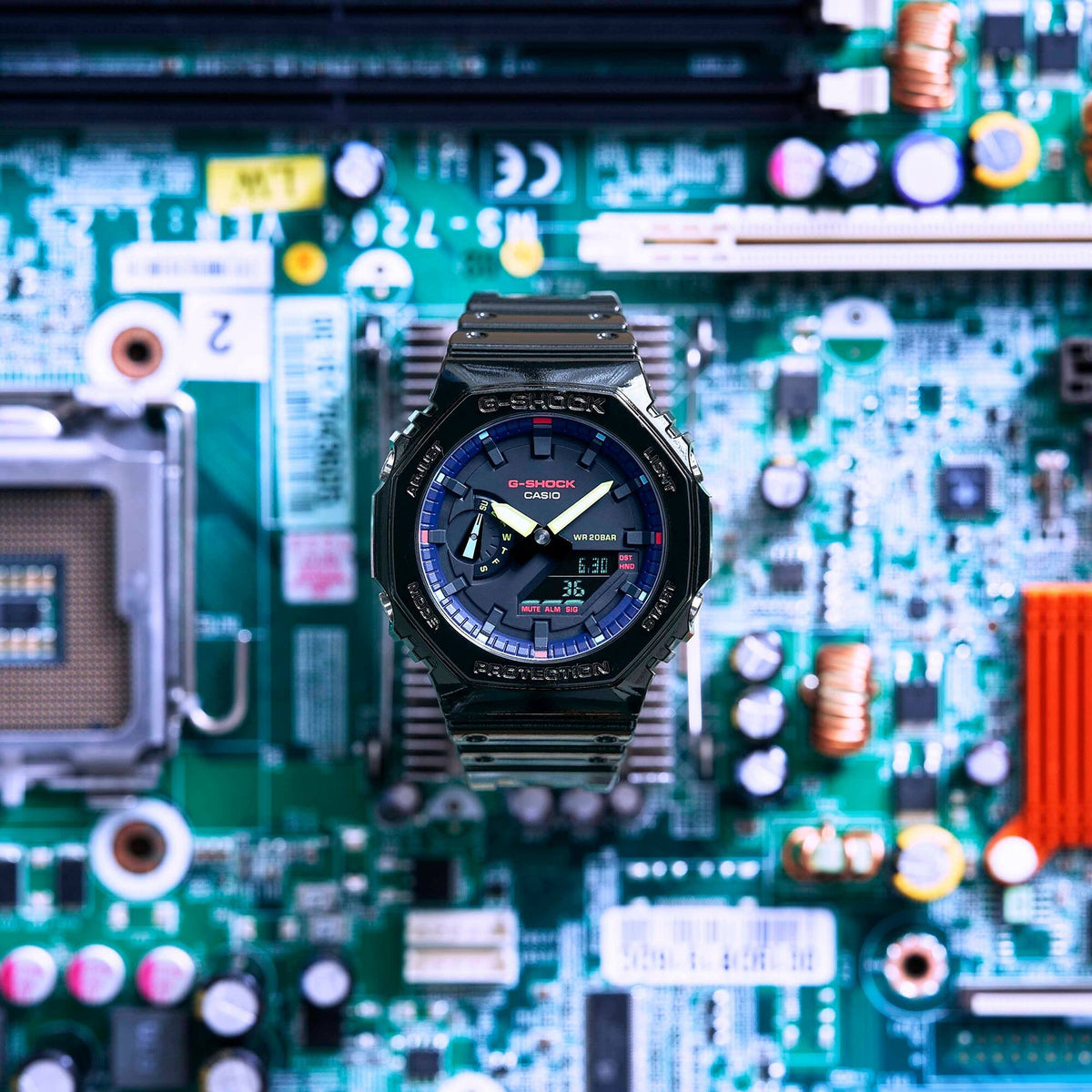 Casio G-Shock GA-2100RGB-1A Herrenuhr Schwarz