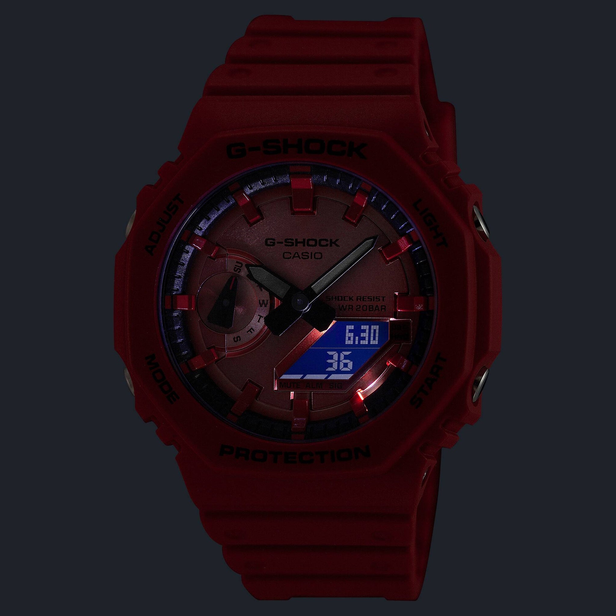 Montre Casio G-Shock GA-2100RRB-4A Homme Rouge