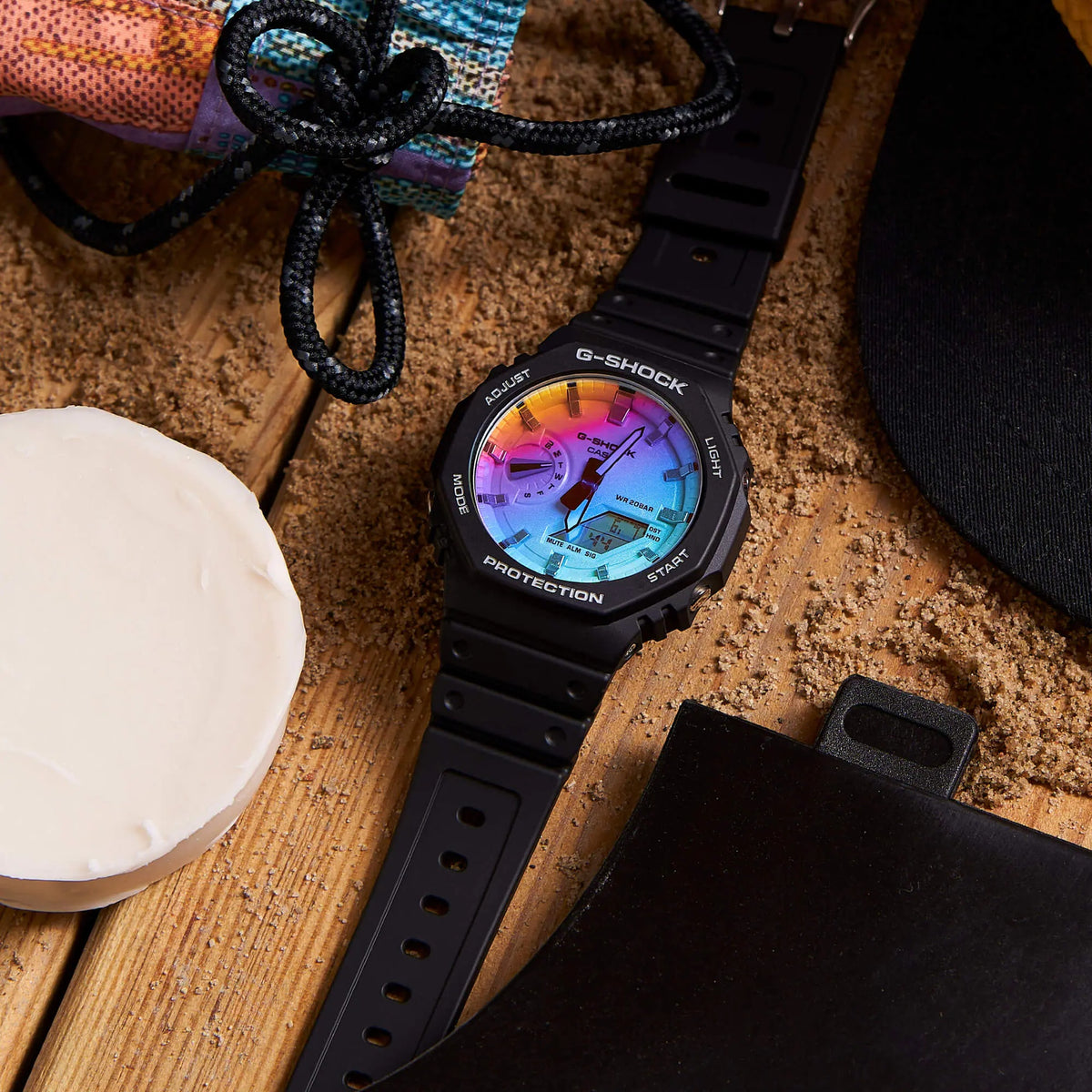 Casio G-Shock GA-2100SR-1A Herrenuhr Schwarz Multicolor