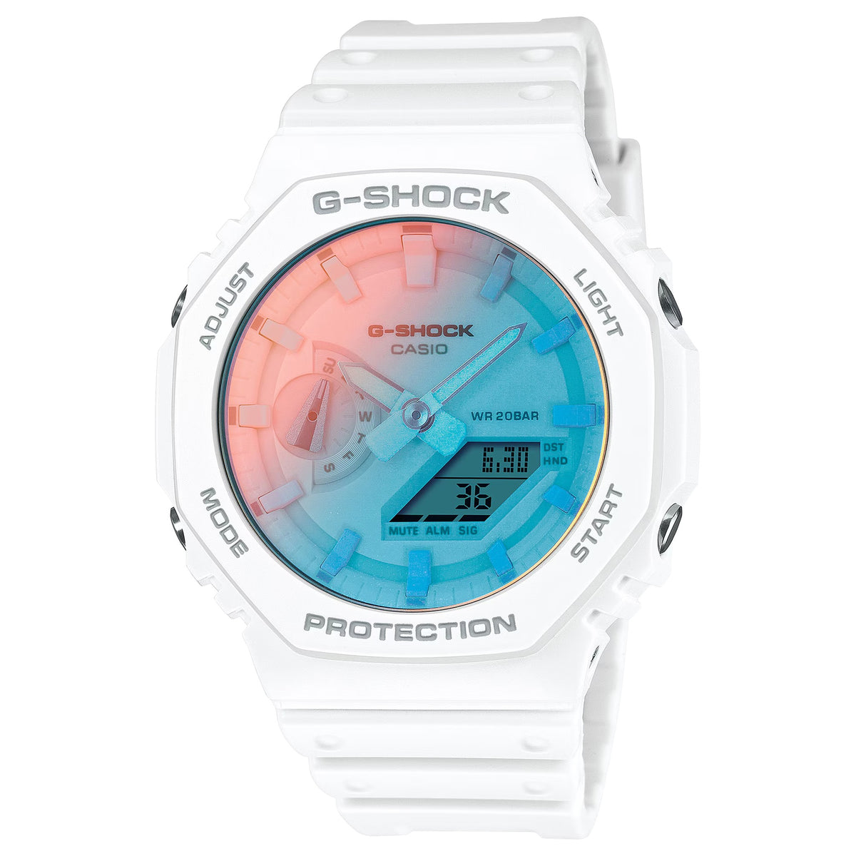 Casio G-Shock GA-2100TL-7A Herrenuhr Weiß Bunt