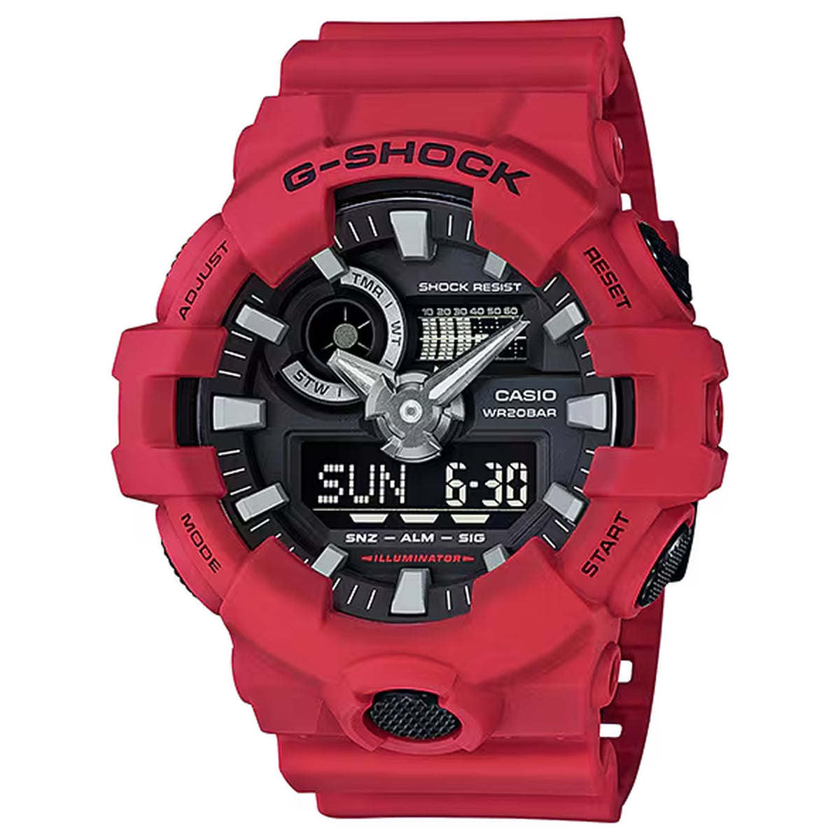 Casio G-Shock GA-700-4A Herrenuhr Rot Schwarz