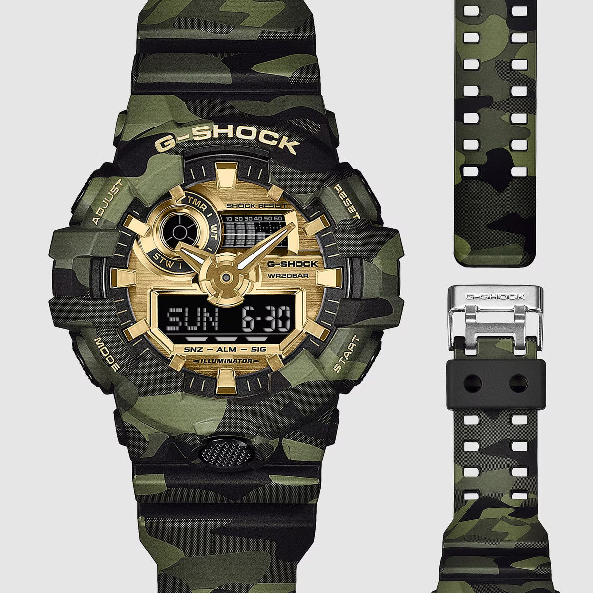 Casio G-Shock GA-700CMG-3A Herrenuhr Camouflage Gold