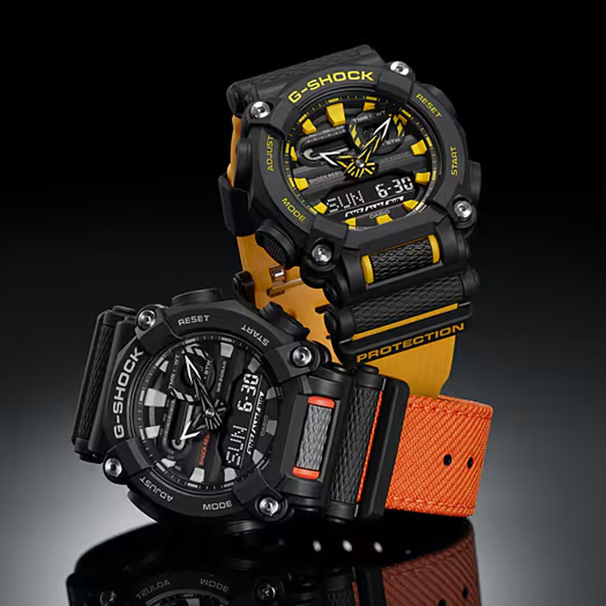 Casio G-Shock GA-900A-1A9 Herrenuhr Schwarz Gelb