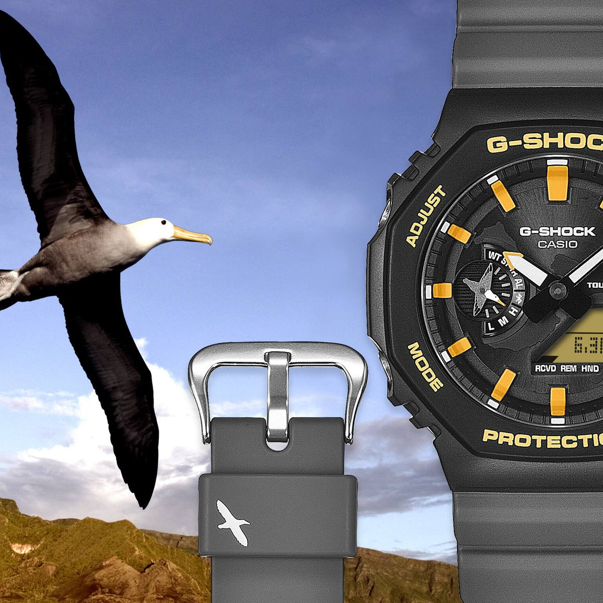 Casio G-Shock GA-B2100DF-1A Herrenuhr Grau Gelb