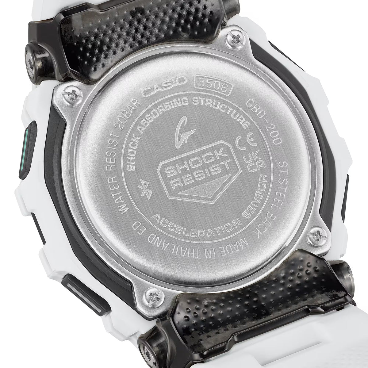 Casio G-Shock GBD-200-7 Herrenuhr Weiß Schwarz