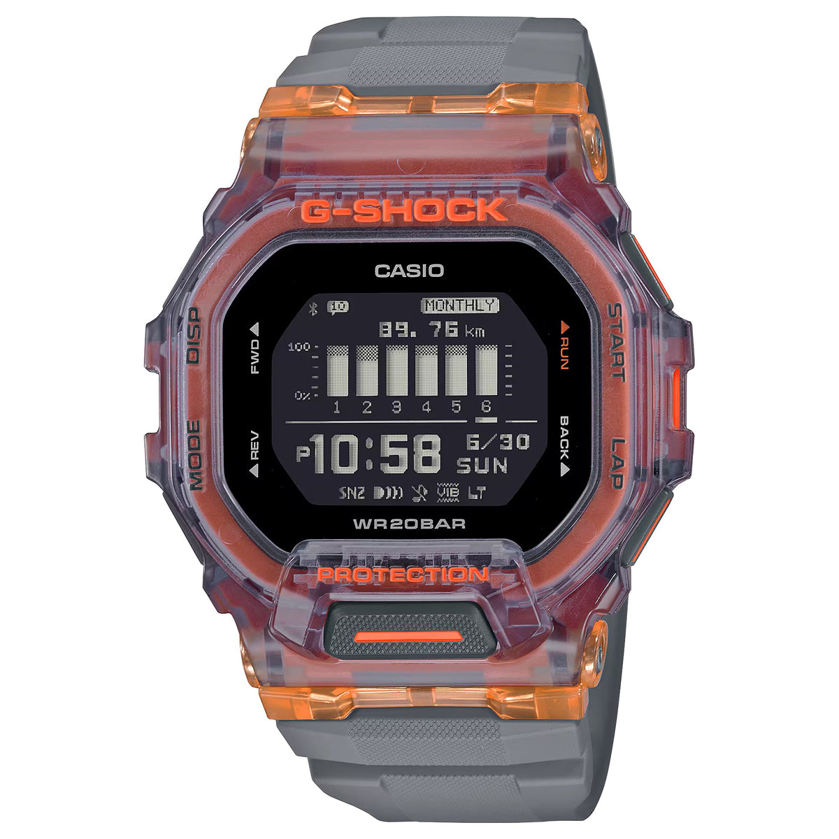 Casio G-Shock GBD-200SM-1A5 Herrenuhr Grau Orange