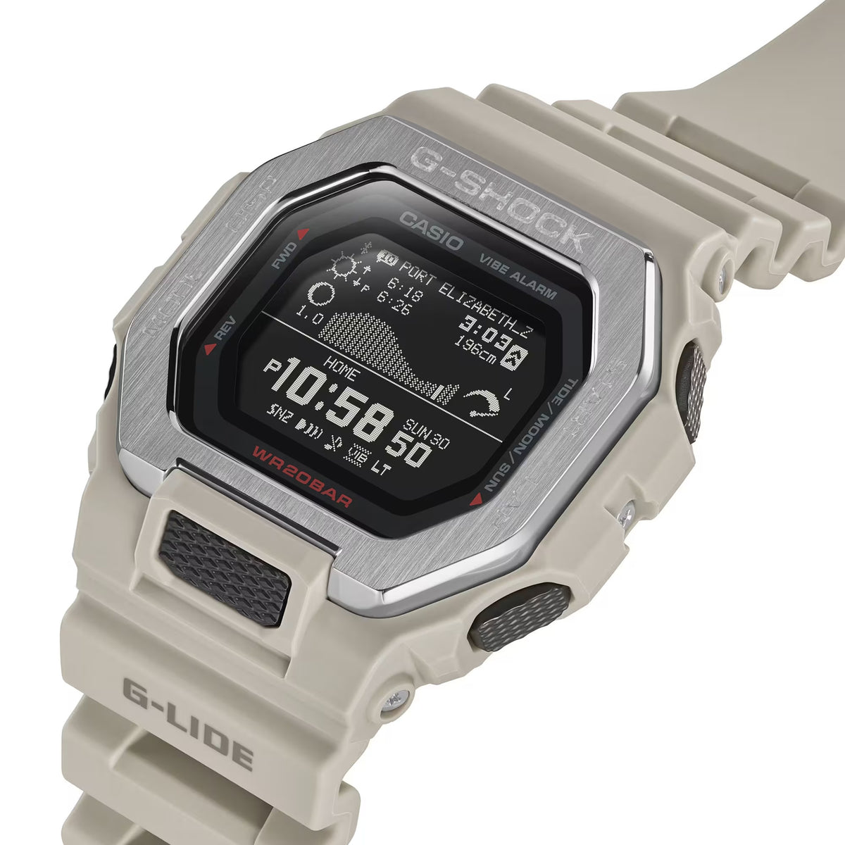 Casio G-Shock GBX-100-8 Herrenuhr Grau Weiß