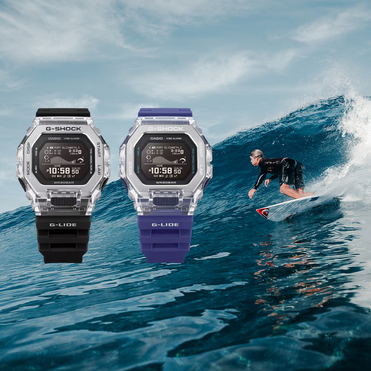Casio G-Shock GBX-100S-1 Herrenuhr Silber Transparent