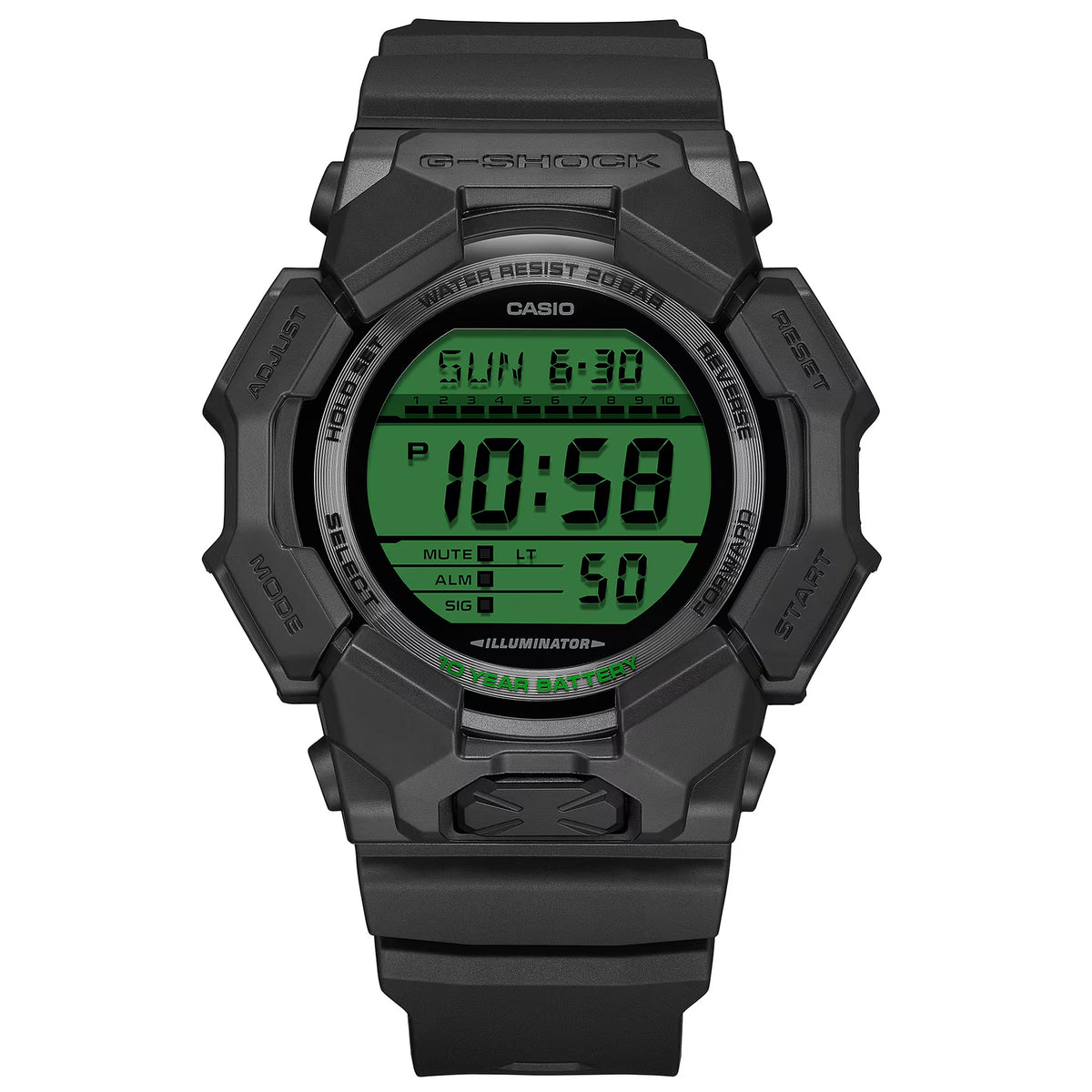 Casio G-Shock GD-010BEG-1 Herrenuhr Schwarz Grün