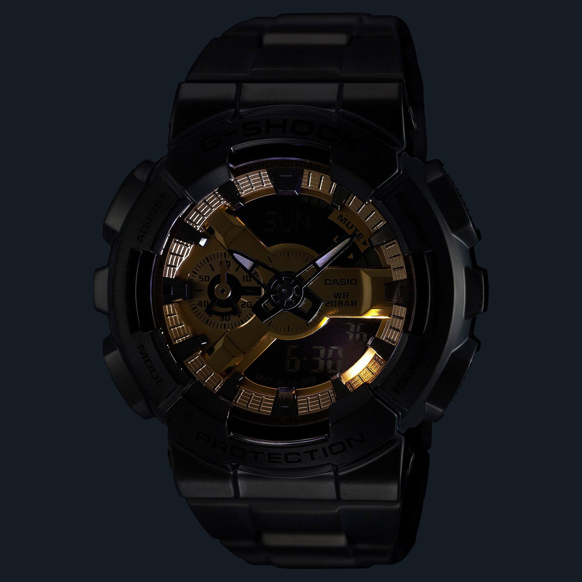 Casio G-Shock GM-110BD-1A9 Herrenuhr Schwarz Gold