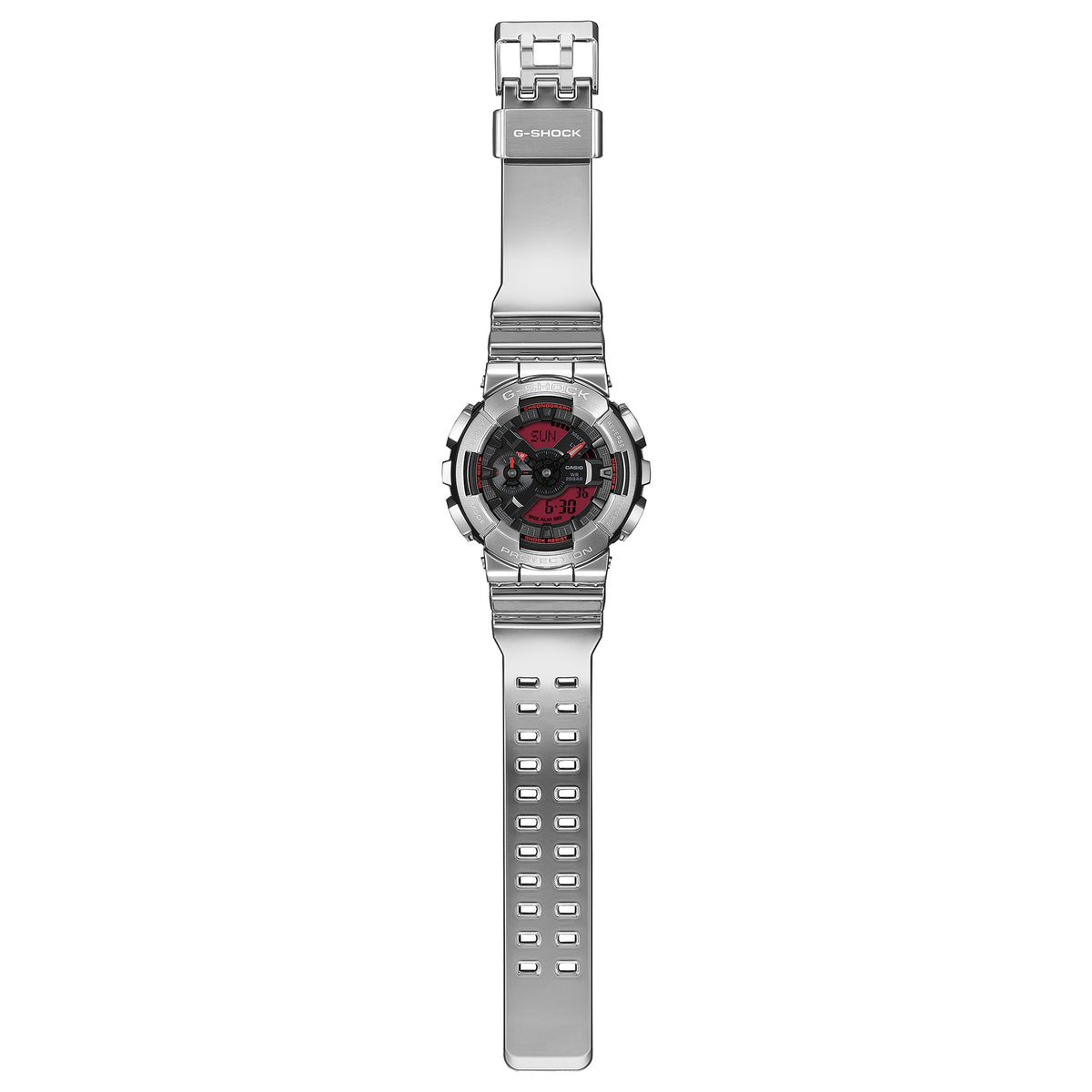 Casio G-Shock GM-110YRA-8A Herrenuhr Silber Rot