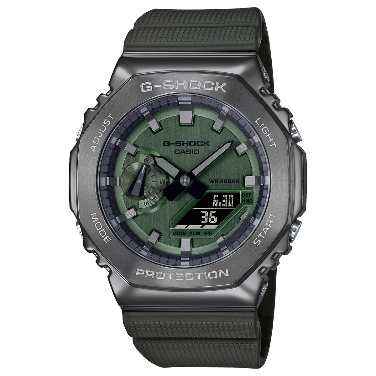Casio G-Shock GM-2100B-3A Men's Green and Silver Watch