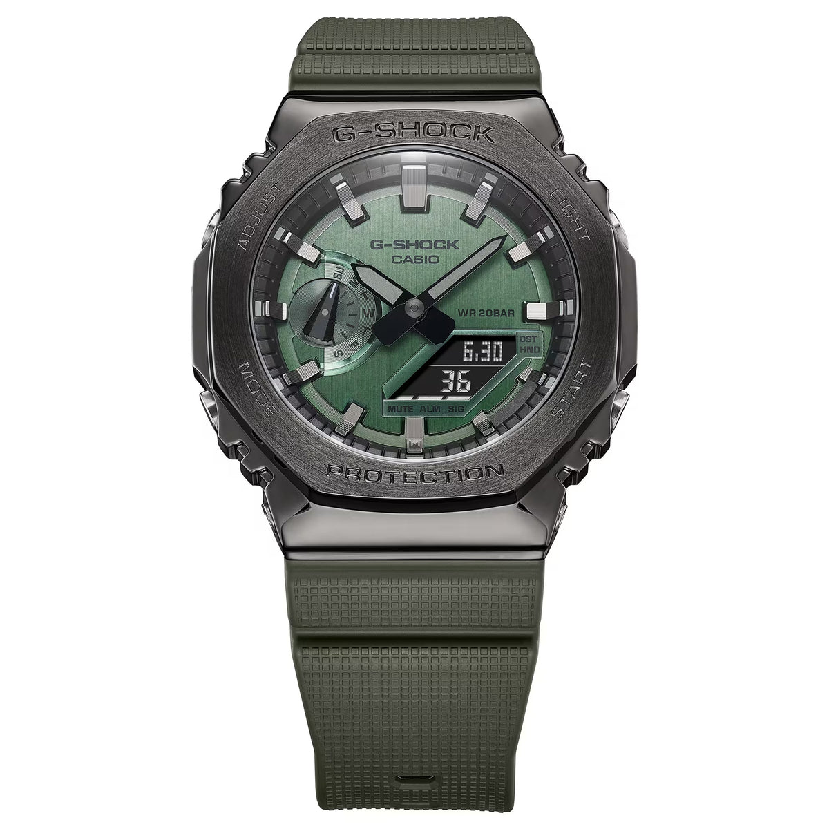 Casio G-Shock GM-2100B-3A Men's Green and Silver Watch