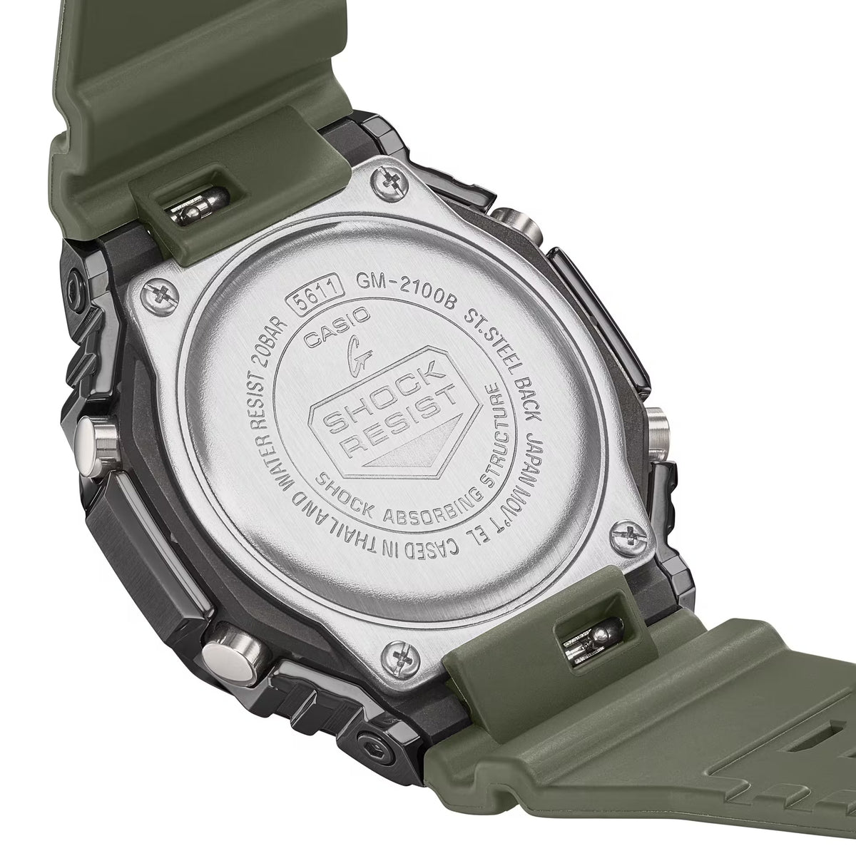 Casio G-Shock GM-2100B-3A Men's Green and Silver Watch