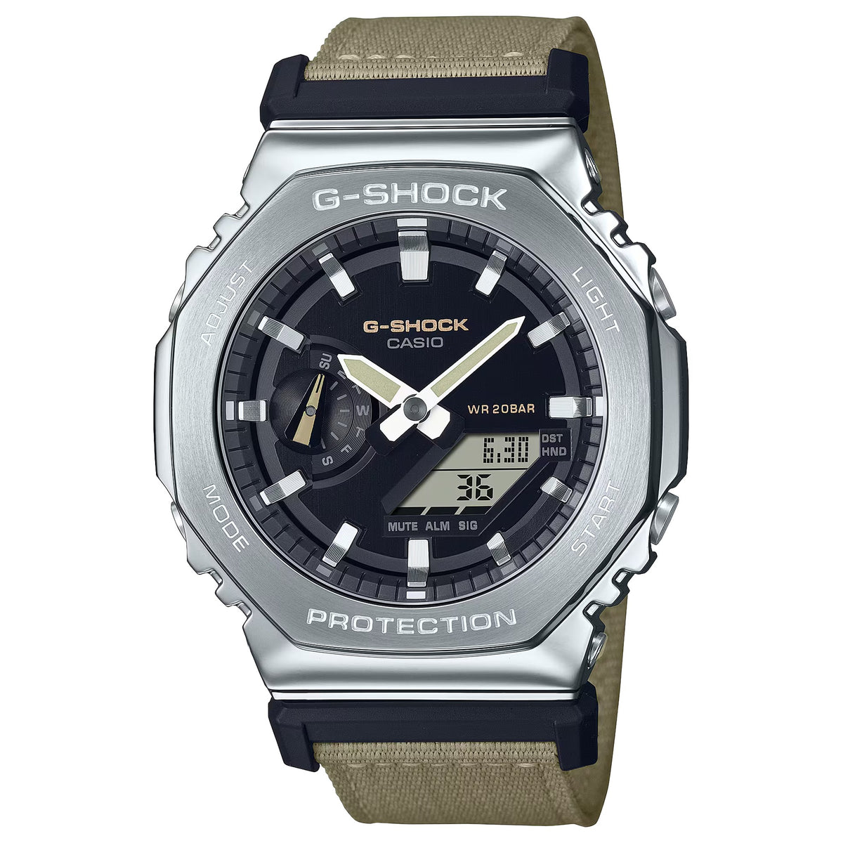 Casio G-Shock GM-2100C-5A Herrenuhr Silber NATO